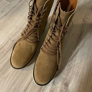 Brown Lace Up Combat Boots